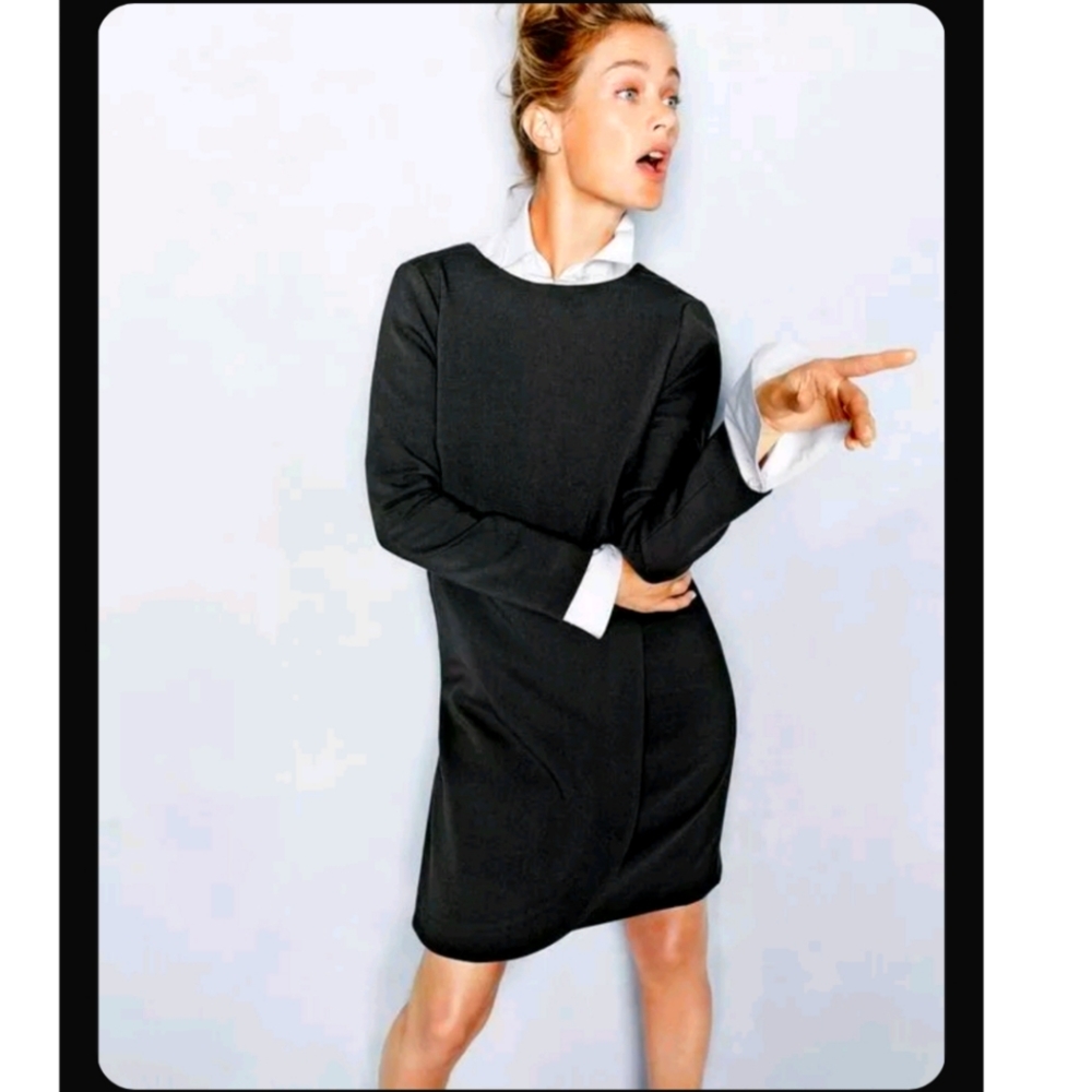 J. Crew Overlapped Shift Dress Black